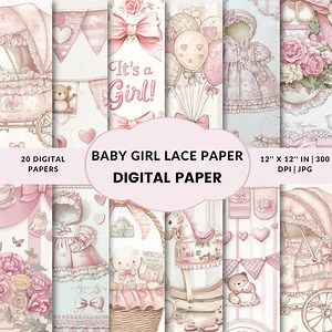 Baby Girl Scrapbook Paper Kit for Announcements & Nursery Crafts – Newborn Journal Digital Download, Unique Gift for Mom and Baby Shower - Etsy
