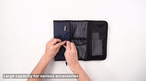 ProCase Electronic Organizer Cord Pouch, Travel Cable Charger Phone Accessories Bag Organizer Roll up Tech Carrying Case for USB Cables SD Memory Cards Earphone Flash Hard Drive –Black