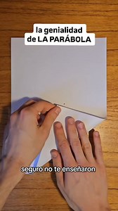 ¿Origami y satélites? Hablemos de PARÁBOLAS Video: Teo López Puccio @teolopezpuccio / @teolopezpuccio Texto: prepa8.unam.mx La parábola es el lugar geométrico de un punto en el plano que se mueve de forma tal que equidista de una recta fija llamada directriz y de un punto fijo llamado foco. Geométricamente, puede ser descrita como la envolvente de una familia de rectas. | Instituto de Matemáticas de la UNAM