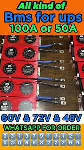 100A or 50A bms for lithium iron phosphate battery solar and ups 03065322269 #bms #solar #battery #viral #lithiumbattery #ebikebms #fbreel #shorts #lithiumironphosphate #lithiumironphosphatebattery #lithiumionbattery #lifepo4battery #solarinverterwithoutbattery #solarinverter #solarbattery #free #SolarSystem | Maaz Electronics