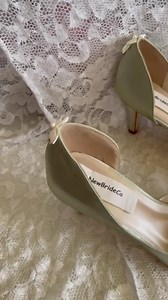 Sage Green Wedding Shoes: Peep Toe Satin Heels With Floral Appliqué - Etsy Australia