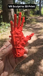 This process video shows the workflow of creating this stylized hand design from 3D modeling in virtual reality to 3D printing. Never before has there been a more seamless connection between the physical and digital realms. VR allows a truly visceral experience of the digital realm, and 3D printing allows a fully tangible experience of the digital realm. I have long been fascinated by the intersection of these technologies and had a blast doing several projects earlier this year using this workf