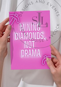 Mining Diamonds Not Drama Minecraft Wall Art – Gamer Girl Printable Poster | No Drama Aesthetic Quote | Instant Download - Etsy UK