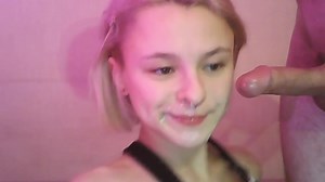 Cute 18 Year Old Deepthroat and Cocksucking Blowjob Cum Eater