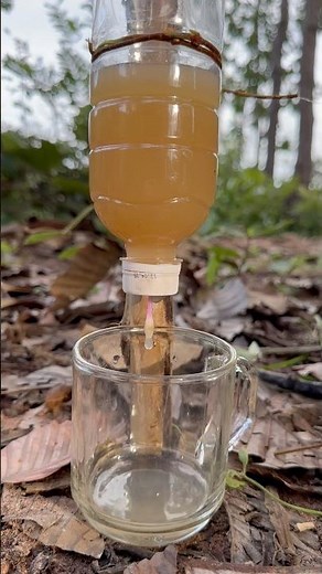 Single mom with Dirty Water Cleanter in Bottle #survival #outdoor #camping #water #bushcraft