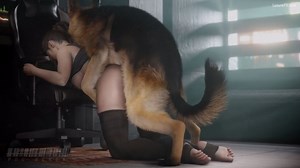 Claire with German Shepard