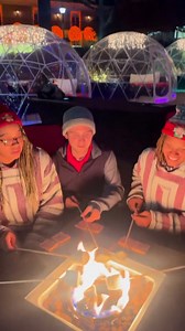 At Six Flags Over Georgia & Hurricane Harbor you can indulge in your very own VIP experience with Blue Ridge on Peachtree! ❄️ Each reservation comes with your very own private, heated igloo for up to six guests, a family style meal, sparkling cider, hot chocolate, s'mores, a specialty menu of food and holiday cocktails, and more! | Six Flags