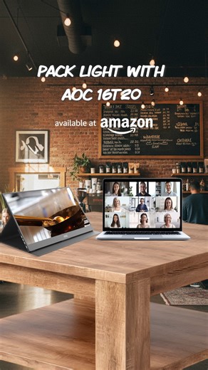 Slim. Lightweight. USB-C powered. The AOC Portable Monitor (60Hz) is built for flexibility, plug in and play anywhere. ⚡ #portablemonitors #onthego | AGON by AOC | Facebook