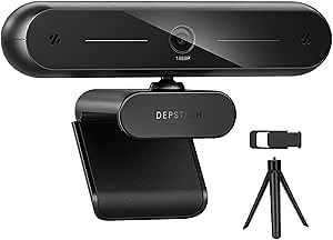 Webcam for Desktop, DEPSTECH USB Webcam with Microphone, HD 1080P Web Cameras for Computer Monitor, Streaming Webcam with Privacy Cover&Tripod, External Camera for Laptop/PC/Mac, Skype, Zoom, FaceTime