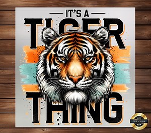 Tiger Mascot Logo DTF Transfer Set: Iron-on School Spirit Designs - Etsy