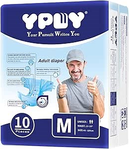 Amazon.com: YPWY Adult Diapers with Maximum Absorbency, Disposable Incontinence Briefs with Tabs for Men and Women, Odor Control, Medium, 23 to 50", 10 Count : Health & Household