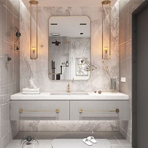 [Hot Item] Customized Modern Bathroom Units Vanity Lighting Makeup Mirror Cabinet Wall Mounted Bathroom Vanities