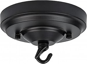 Light Canopy Kit, 6IN Chandelier Kit with Hook, Matte Black Ceiling Metal for Pendant Light, Chandelier, Grow Plant, Max Load 22LBS