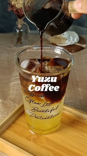 🍊 Yuzu Coffee 🍊 Easy coffee recipe using bottled Yuzu Tea, this is like the bottled Honey Citron Tea you can buy in Asian Groceries. You can use Honey Citron if Yuzu is not available. What I used: 3 small scoops of Yuzu Tea Sprite Ice Coffee Very delicious and refreshing! #coffee #homecafe #yuzu #sweets #citrus #homecafeph #homecafé #asmr #asmrfood | Julius & Roselle