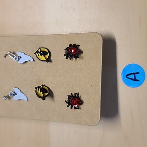 Halloween dangle and stud earrings set of 3 pairs. Choose a card A, B, C, D