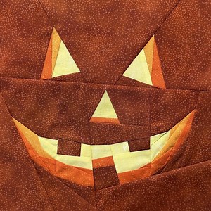 Carved Pumpkin Face Aglow FPP Pattern--2 Pattern Versions--paper Piecing Quilt Block - Etsy