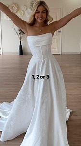 Choose ☝️. Three basque waist dress styles. #weddingdressstyle #bridalstyle #weddingstyle | Flares bridal