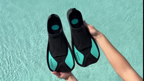 Short Swim Fins, Adult Snorkel Fins for Lap Swimming Diving Snorkeling Travel Size with Mesh Bag