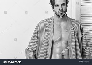 Athlete Bodybuilder Sexy Figure Home Bath Stock Photo 1296188230 | Shutterstock