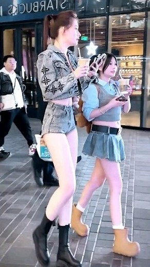 My My on Instagram: "Street fashion of long-legged girls"