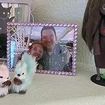 4x4 Silver Metal Sparkle Double Frame - Bright Lilac