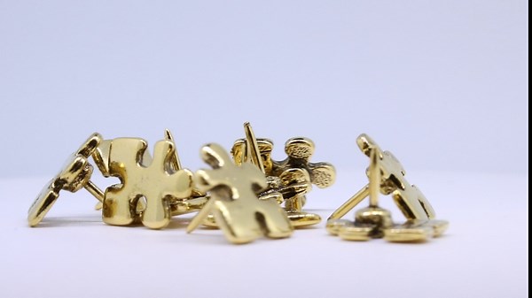 Puzzle Piece Pushpins - Gold Finish