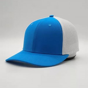 [Hot Item] Hot Sale Breathable Sports Caps Flex Fit Mesh Back Blue 6 Panel Blank Plain Trucker Hats