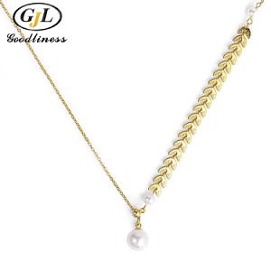 [Hot Item] Personalized Women Trendy Collarbone Chain Necklace with Pearl Silver 925