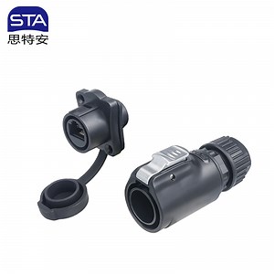 [Hot Item] Waterproof Lp20 RJ45 Cat5 CAT6 Signal Aviation Plug Connector Male Female Panel Mount Ethernet Data Cable Socket