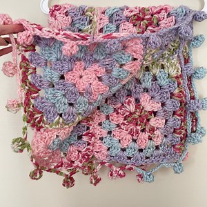 Granny Square Baby Blanket, Crochet Baby Girl Blanket, Pink & Purple Baby Blanket - Etsy
