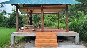 Tiling stairs and installing wooden ceiling trieu thị senh | Vàng Ly