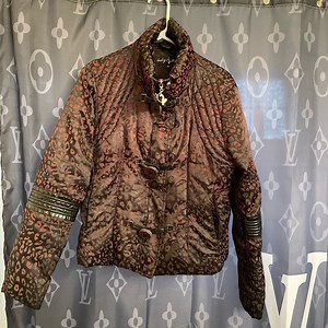 Baby Phat purple & black puffer used jacket button zip & snap closure XL Y2K