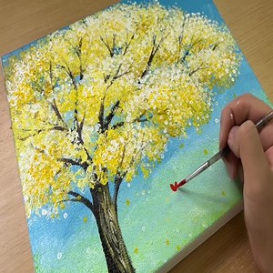 13K views · 380 reactions | Yellow Acrylic Painting / Crumpled Paper Technique | Art Skills | Facebook