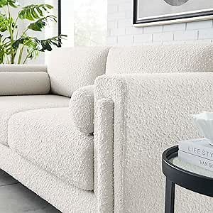 Modway EEI-6378-IVO Visible Boucle Fabric Sofa, Ivory