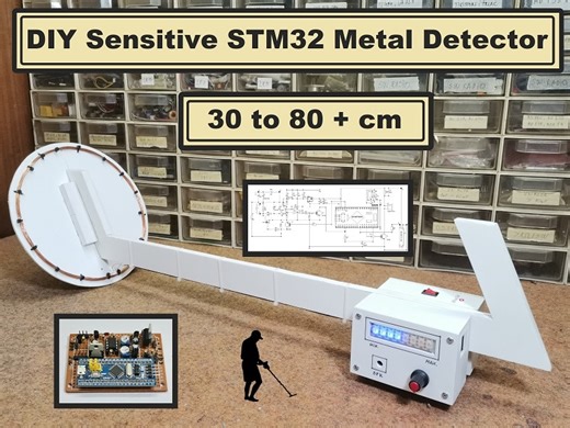 DIY Sensitive STM32 Pulse Indiction Metal Detector (Arduino IDE)