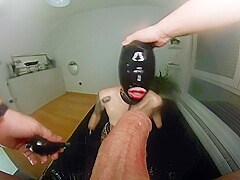 Anakatana - Sub Gets Face Slapped And Face Fucked In A Latex Hood (hardcore Bdsm)