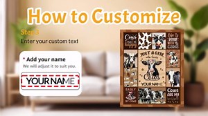 Personalized Cow Print Blanket for Girls - 40" x 50" Inches Fluffy Cow Blanket for Kids - Soft Lightweight Throws for Sofa, Crib & Bed