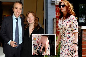 Hancock’s wife seen with ring it's revealed he dumped her as affair exposed