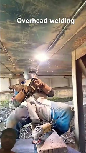 ￼ overhead welding safety procedures #WeldingSafety #OverWelding #stickwelding #WeldingProcedures