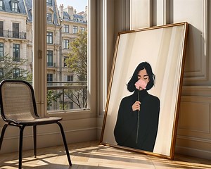 Shy Peony - Art mural minimaliste portrait floral en téléchargement numérique - Etsy France