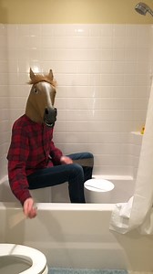 Man-horse playing "Creep" on a bucket in a shower 🐴 #drumming #drums #radiohead | Buckets the Drummer