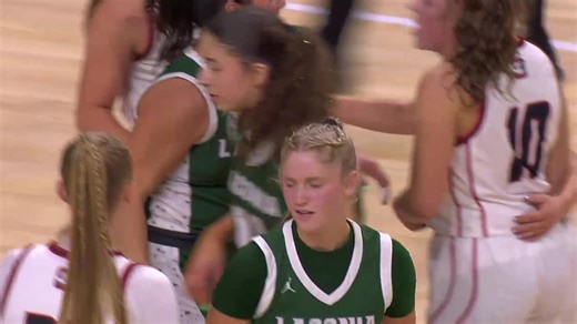 Finley Morgan finishes the three-point play to keep Laconia in striking distance. #WIAA | WXOW