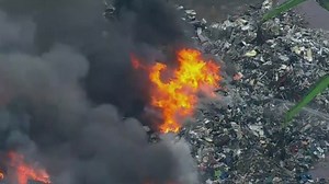 Massive fire at scrap metal yard