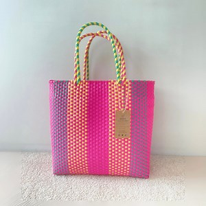 Large Handmade Recycled Plastic Tote Bag: Rainbow Marcella Coneflower - Etsy Australia