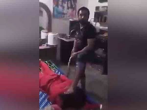 Domestic violence caught on camera, woman beaten brutally with belt, Watch Video - Oneindia