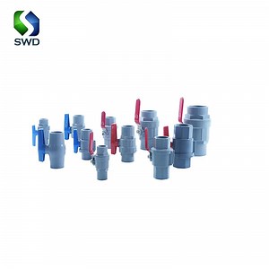 [Hot Item] with Blue ABS Handle Quality PVC 2 Pieces Ball Valve