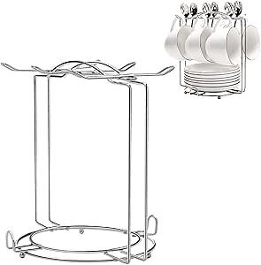 MyLifeUNIT Coffee Cup Holder, Stainless Steel Tea Cup Rack Stand for Counter, 6 Hooks