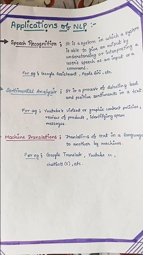 Applications of NLP natural language processing