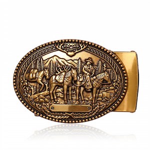 [Hot Item] Custom Engraved Metal Accessories Western Solid Belt Buckles