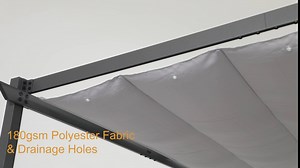 Amazon.com: COBANA 10' x 10' Outdoor Pergola, Aluminum Patio Shade Shelter with Retractable Canopy for Garden, Porch, Backyard, Gray : Patio, Lawn & Garden